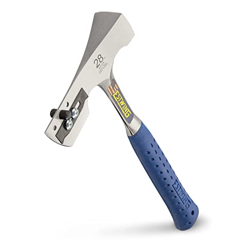 ESTWING Shingler's Hammer - 28 oz Roofer's Tool with Milled Face & Shock Reduction Grip - E3-CA