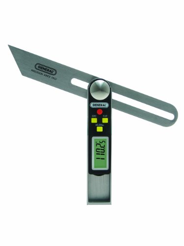 General Tools T-Bevel Gauge & Protractor #828 - Digital Angle Finder with Full LCD Display & 8' Stainless Steel Blade