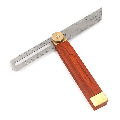 MY MIRONEY 9' T-Bevel Sliding Angle Ruler Protractor Multi Angle Adjustable Gauge Measurement Tool Hardwood Handle with Metric & Imperial Marks
