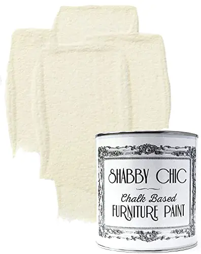 Shabby Chic Chalked Furniture Paint: Luxurious Metallic Paint, Furniture and Craft Paint for Home Decor, DIY Projects, Wood Furniture - Interior Paints with Rustic Matte Finish - 8.5oz - Antique White