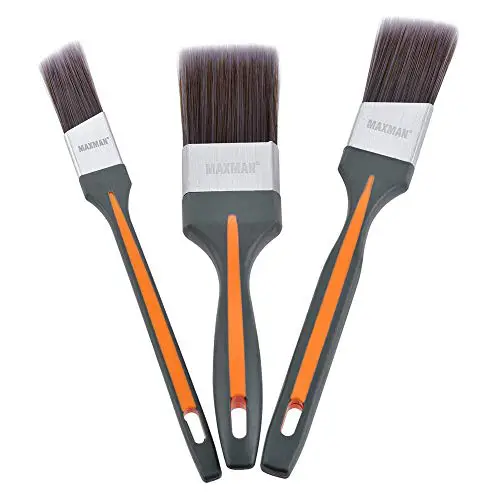 MAXMAN Paint Brushes, Angle Sash Paintbrush,Trim Paint Brushes for Walls,Furniture，Paint Brush Set with Rubber Grip Handle (3-Pack)