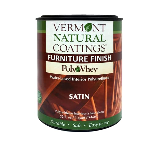 Vermont Natural Coatings Poly Whey Furniture Finish, Clear Satin Finish, 1 Quart