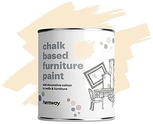 Hemway Magnolia Chalk Based Furniture Paint Matt Finish Wall and Upcycle DIY Home Improvement 1L / 35oz Shabby Chic Vintage Chalky (50+ Colours Available)