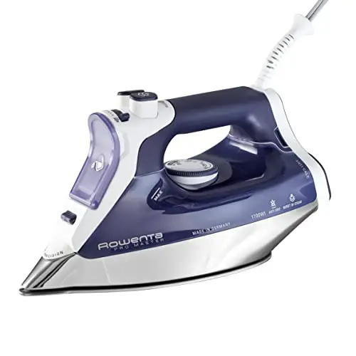 Rowenta Professional Stainless Steel Soleplate Steam Iron for Clothes 400 Microsteam Holes 1700 Watts Ironing, Fabric Steamer, Garment Steamer, Digital Display, Precision Tip DW8080