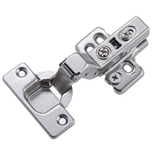 Luokim Cabinet Door Soft Close Inset Concealed Hinge with Screws Two Way Cabinet Hinge Nickel Finish 2 Pcs