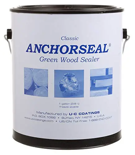ANCHORSEAL Classic Log & Lumber End Sealer - Water Based Wax Emulsion, Prevents up to 90% of End Checking on Cut Ends of Hardwood & Softwood … (1 Gallon)