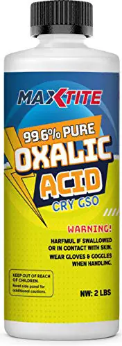 Oxalic Acid (2 lbs) 99.6% Pure - Metal & Wood Cleaning and Bleaching, Rust Removal (C2H2O4) - HDPE Container w/Resealable Child Resistant Cap