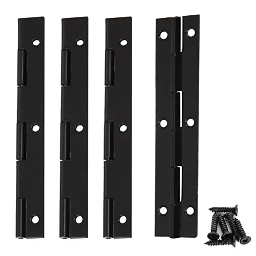 4 PCS Stainless Steel 304 Piano Hinge, 6 Inch Heavy Duty Continuous Hinge, 0.6' Thickness Fixing Folding Continuous Piano Hinge，Black