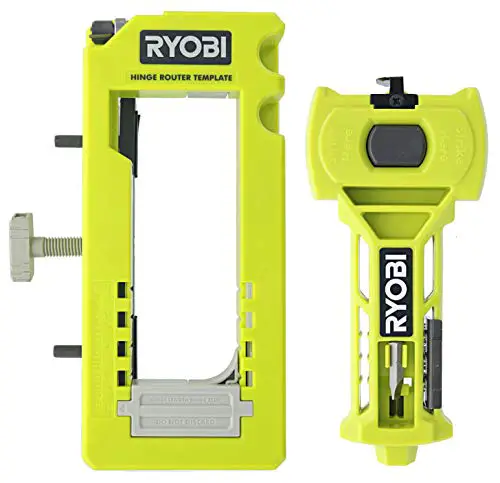 Ryobi A99HT3 Door Hinge Installation Kit/Mortiser Template Bundled with Ryobi A99LM2 Door Latch Installation Kit for Accurate Chiseling and Scoring (1)