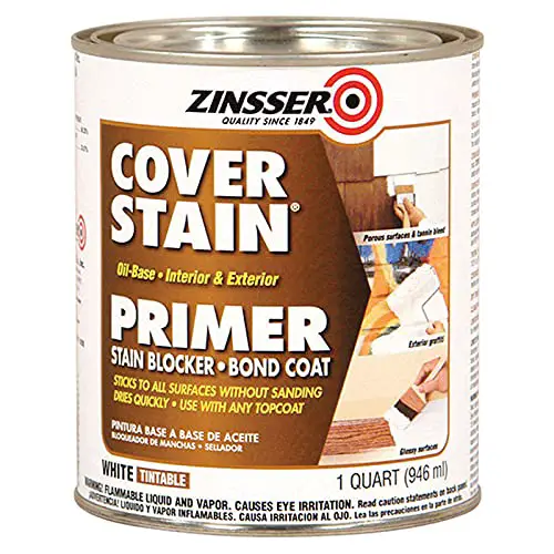 Zinsser 03504 Cover Stain Interior/Exterior Oil Primer Sealer, 1-Quart, White